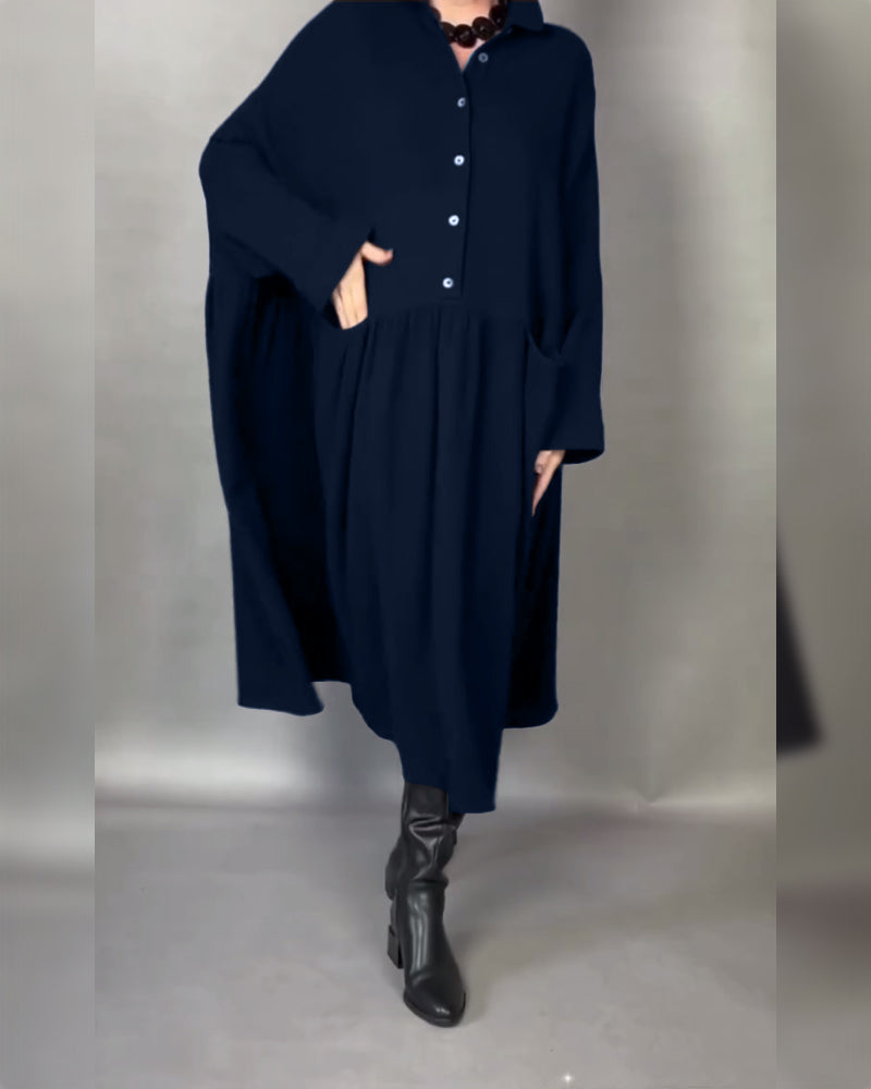 Alina | Oversized Dress with Button Collar