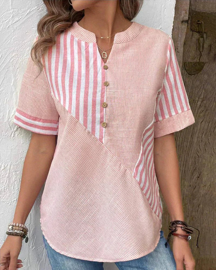 Lila | Soft Striped Blouse Zenvora