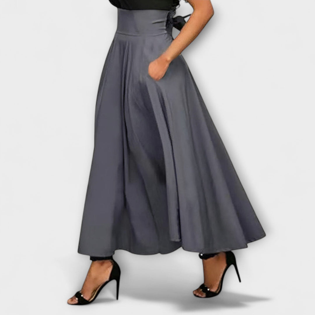 Lariss | Elegant Maxi Skirt Gray