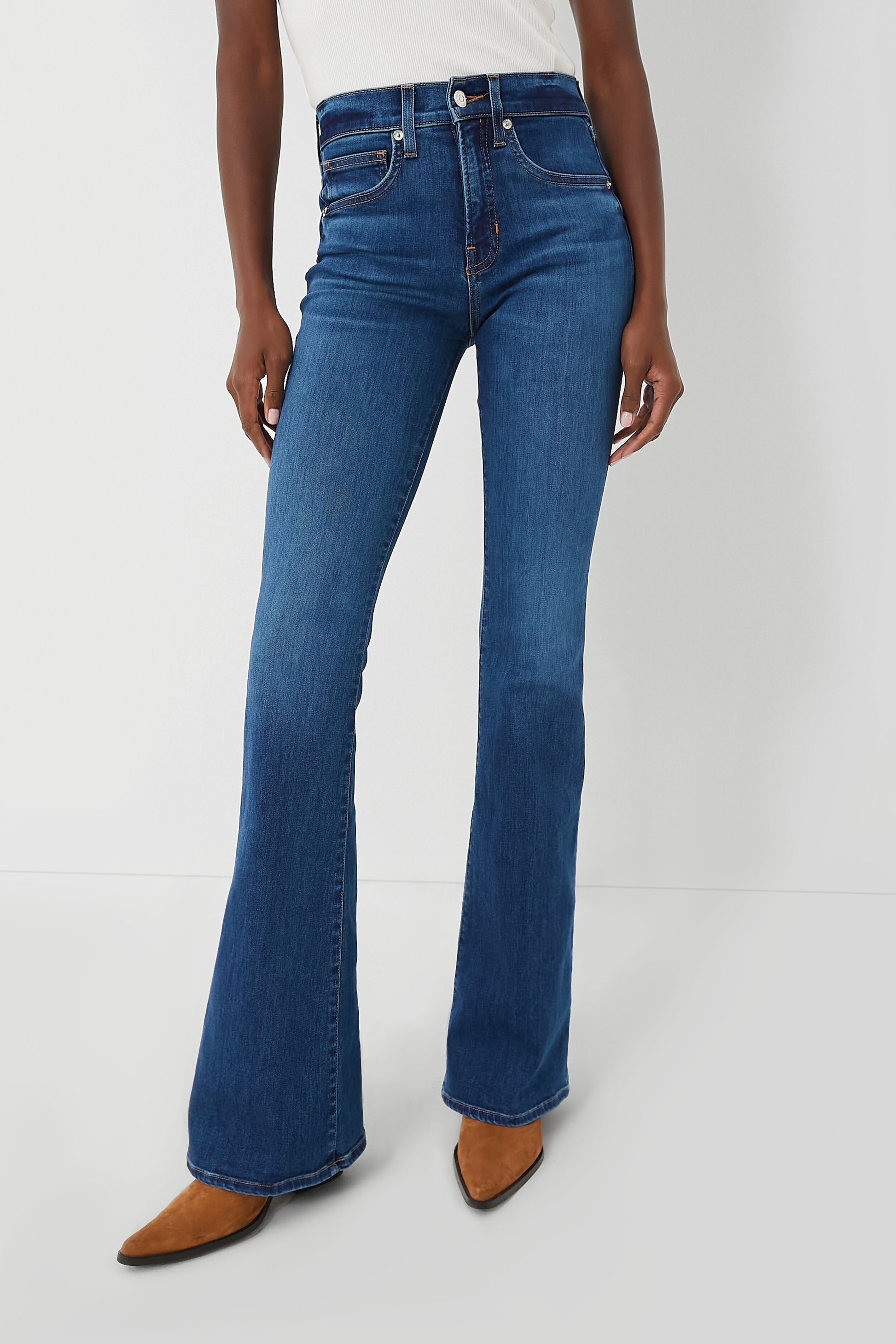 Bright Blue Beverly High Rise Skinny Flare Zenvora