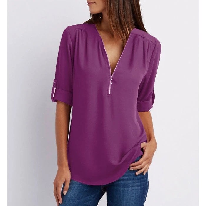 Lila | Elegant Button Blouse Zenvora