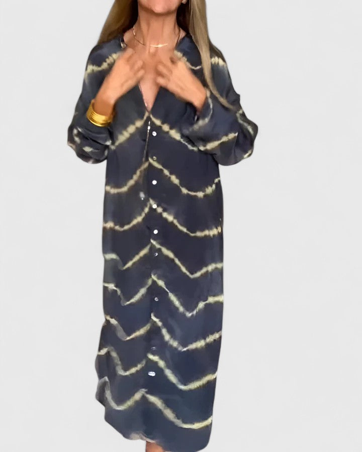 Amelie | Elegant Boho Striped Maxi Drees