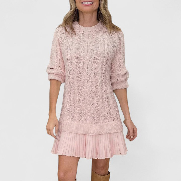 Ashlyndora | Elegant Sweater Dress Pink
