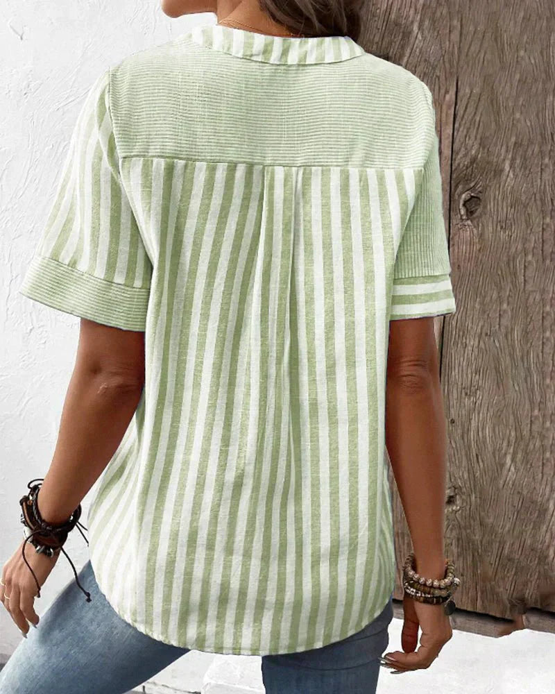 Lila | Soft Striped Blouse Zenvora