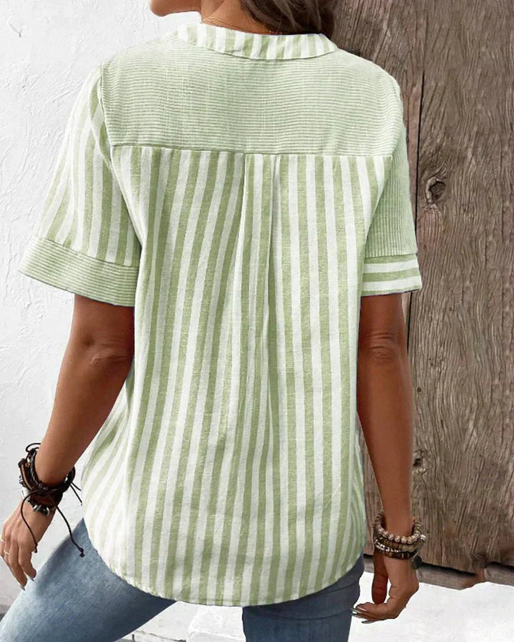 Lila | Soft Striped Blouse Zenvora