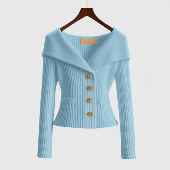 Avelora | Elegant Cardigan Sky Blue