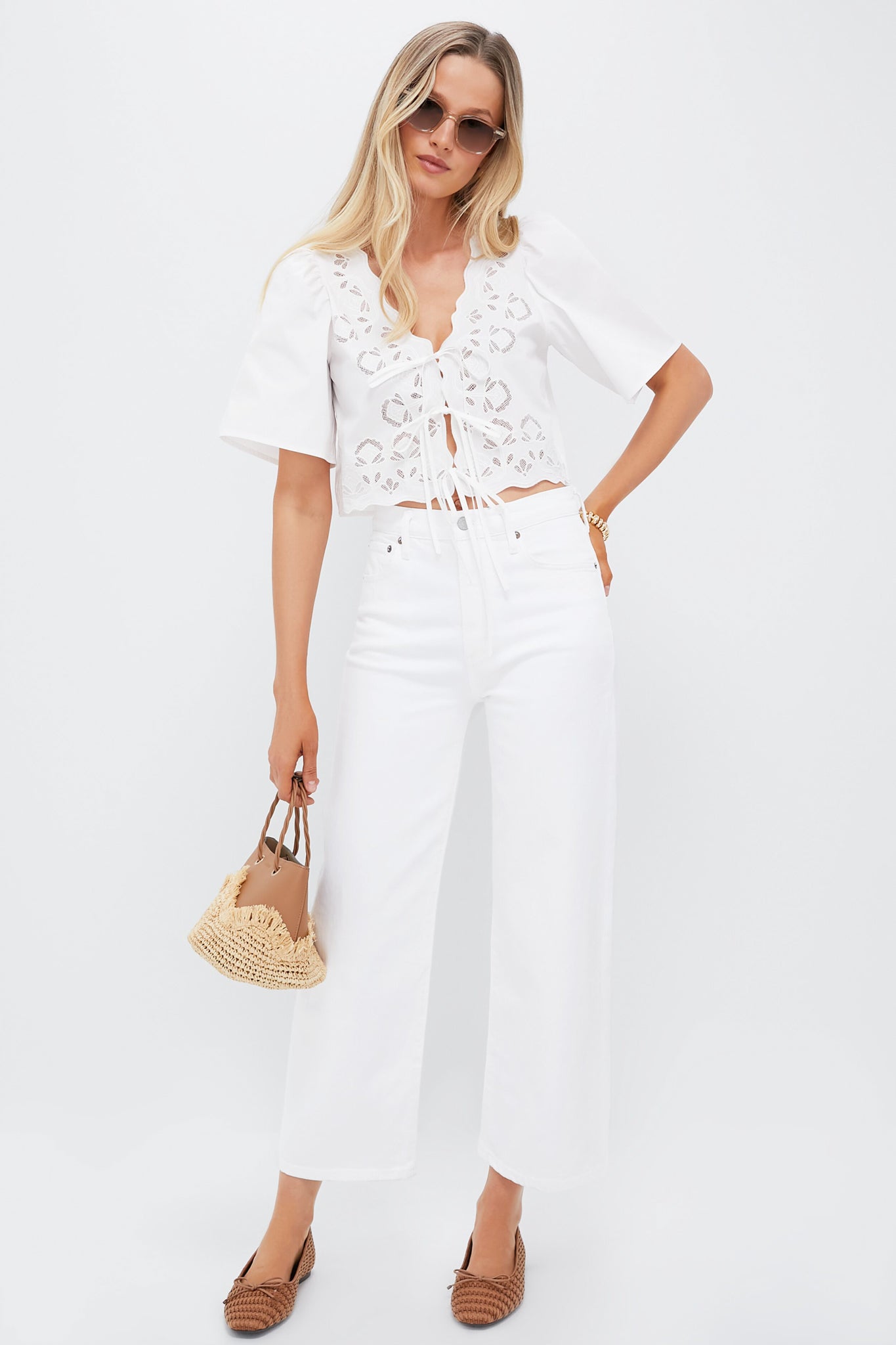 Sour Cream Harper Crop Jean Zenvora