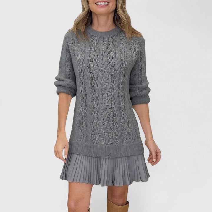 Ashlyndora | Elegant Sweater Dress Gray