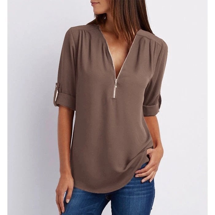 Lila | Elegant Button Blouse Zenvora