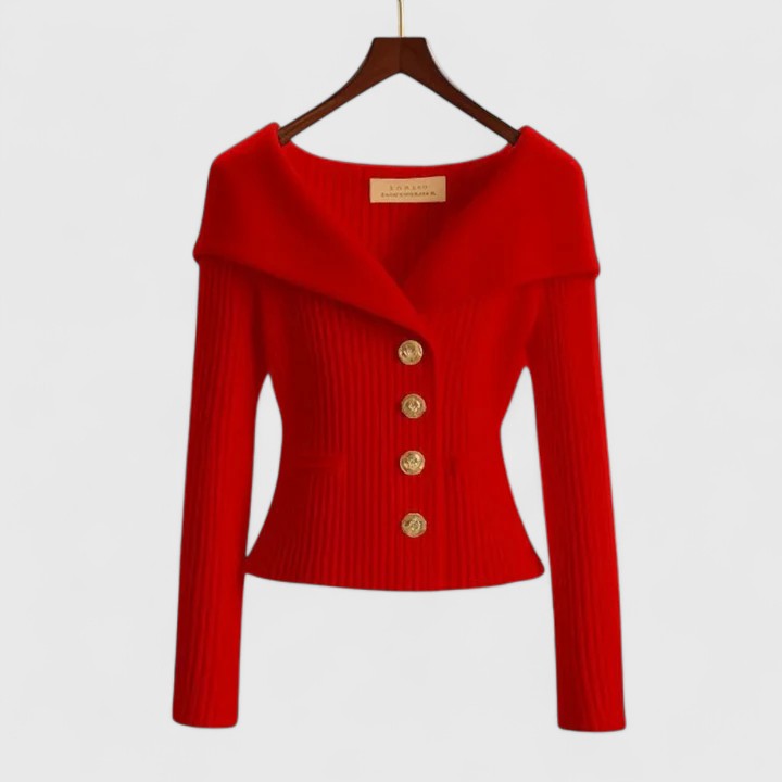 Avelora | Elegant Cardigan Red