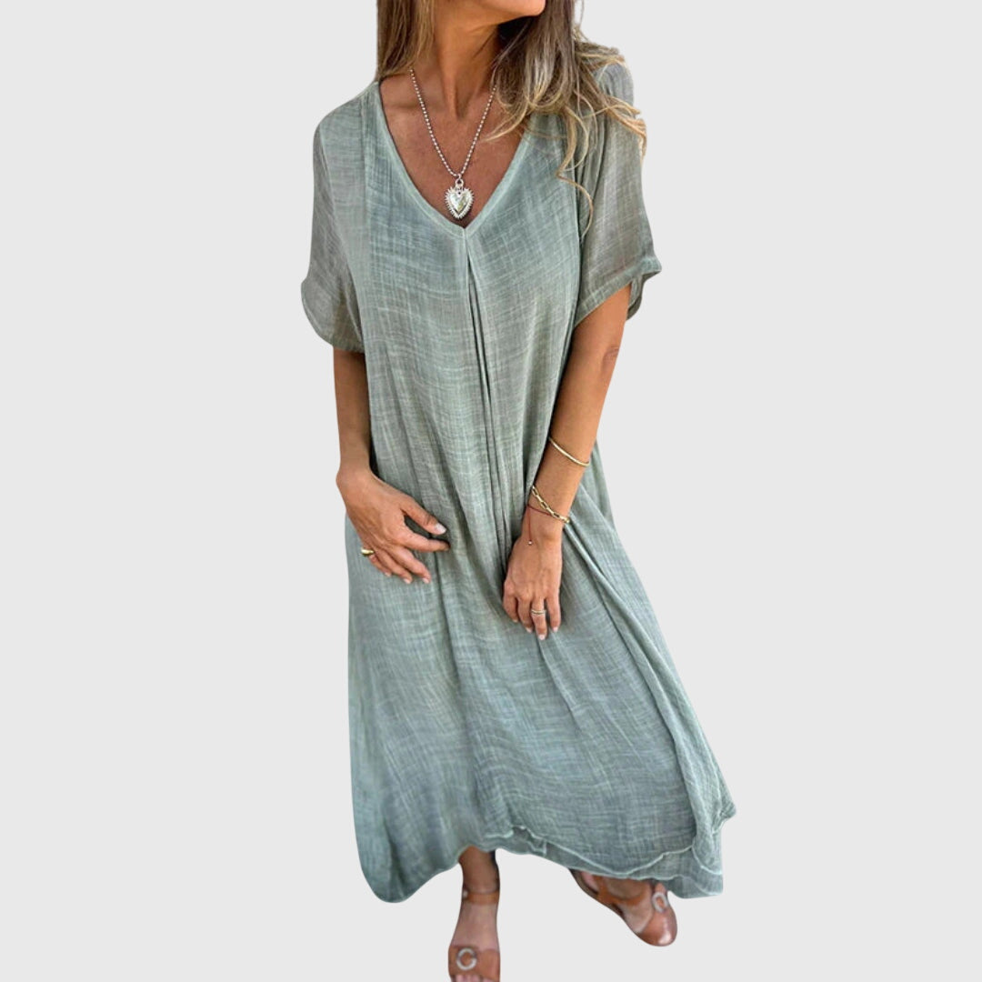 Fiona | Elegant Lightweight V-Neck Drees