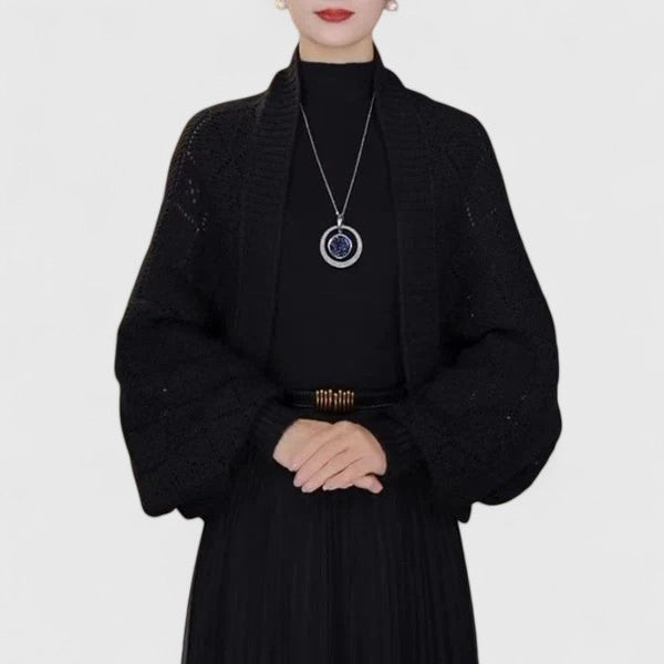 Elyzianne | Elegant Cardigan Black One Size