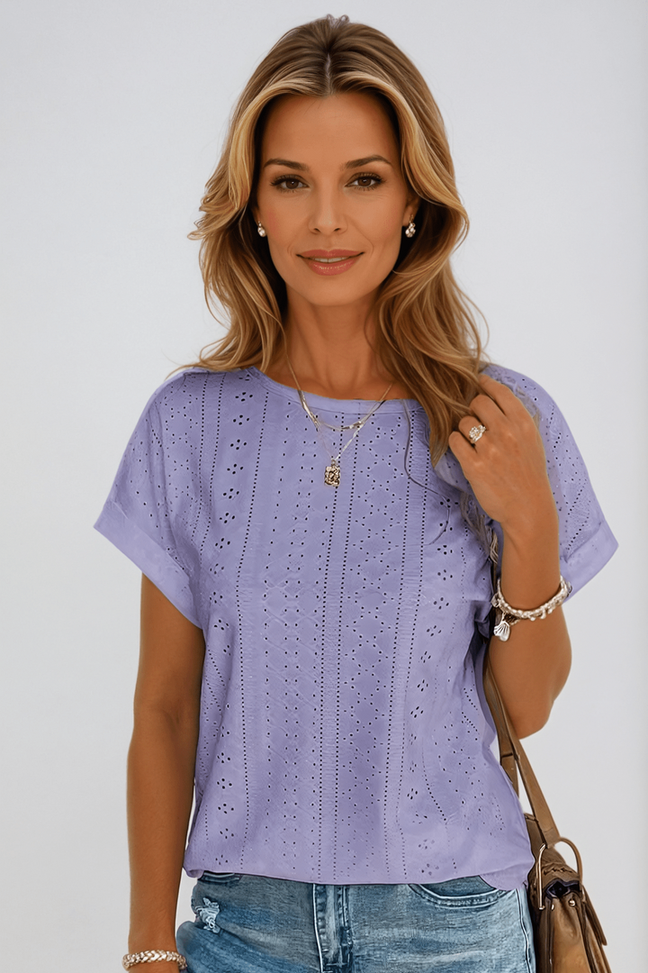 Liamo | Seaside Breeze Eyelet Top Zenvora