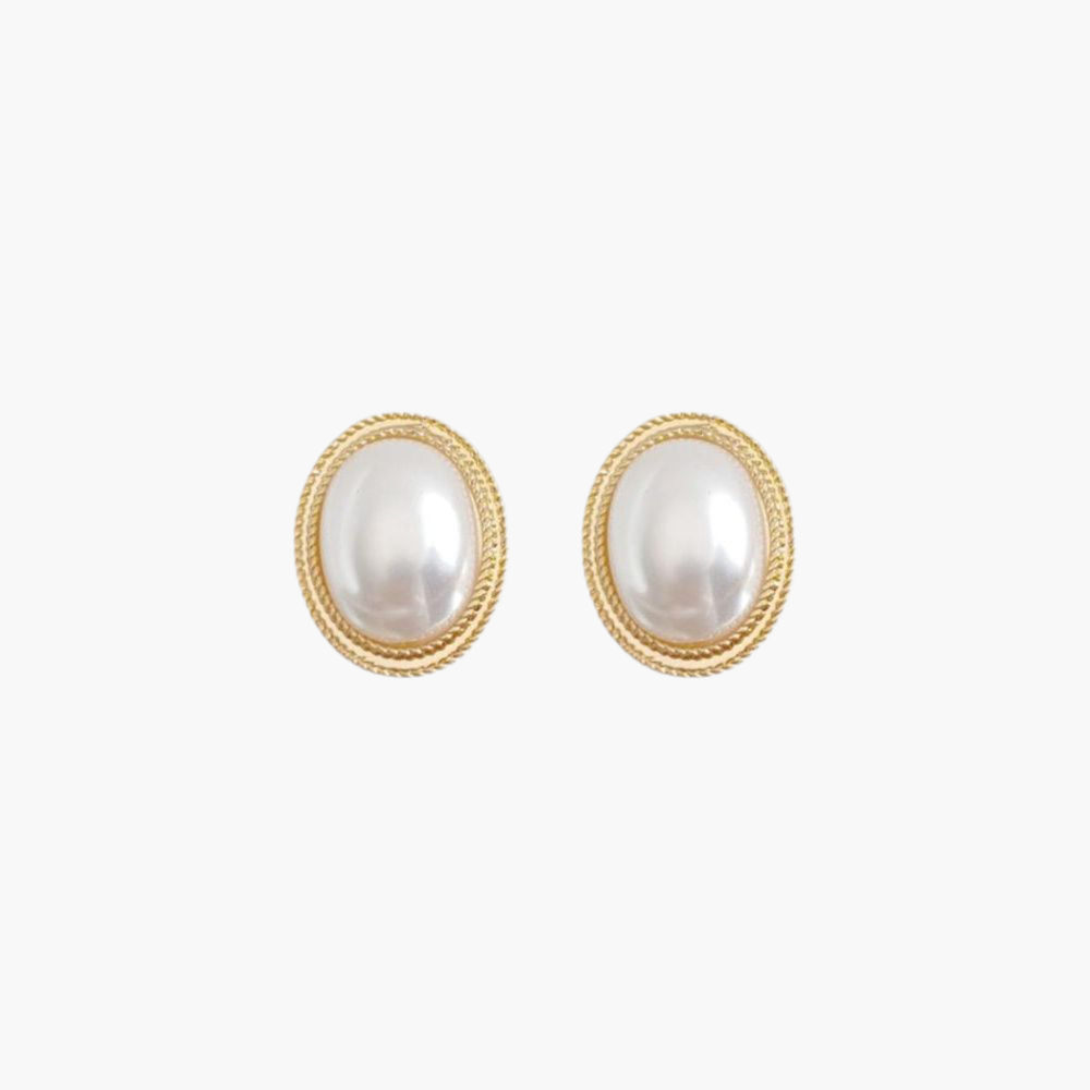 Radiance Oval Pearl Studs Zenvora