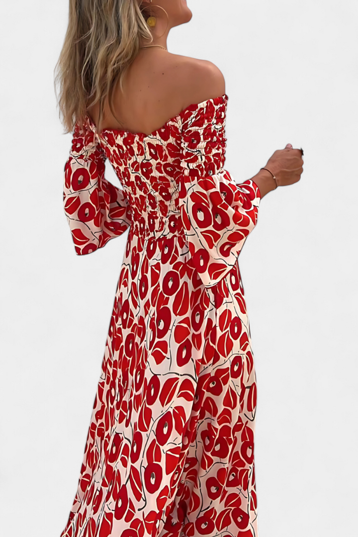 Sea Floral Off-the-Shoulder Dress Zenvora