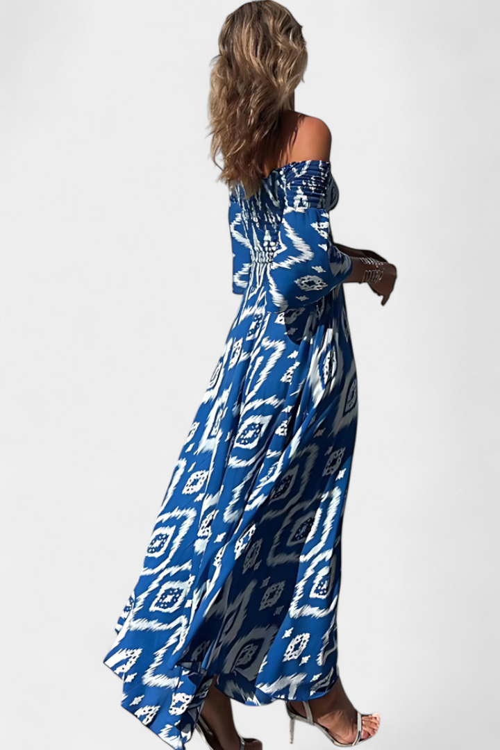 Sea Floral Off-the-Shoulder Dress Zenvora