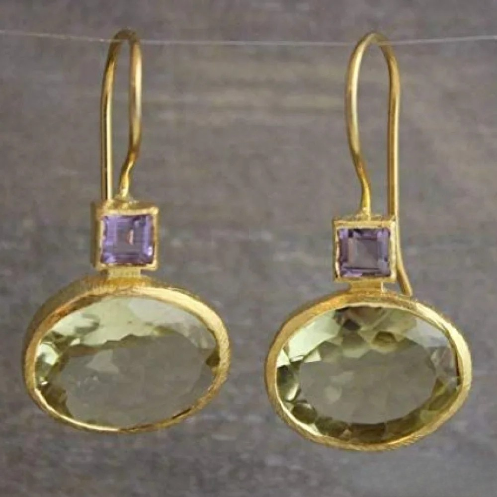 Ranya | Retro Green Earrings