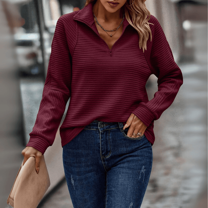 Jenica | Chic Half-Zip Pullover Zenvora