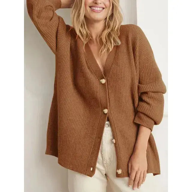Elegante Knopen Cardigan Zenvora