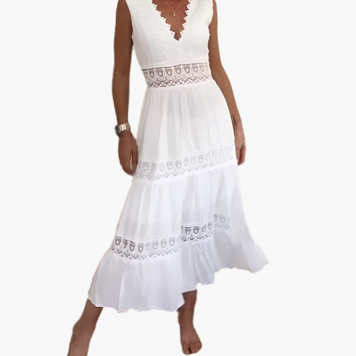 Aurélie™ | Elegant Lace Dress with V-Neck Zenvora