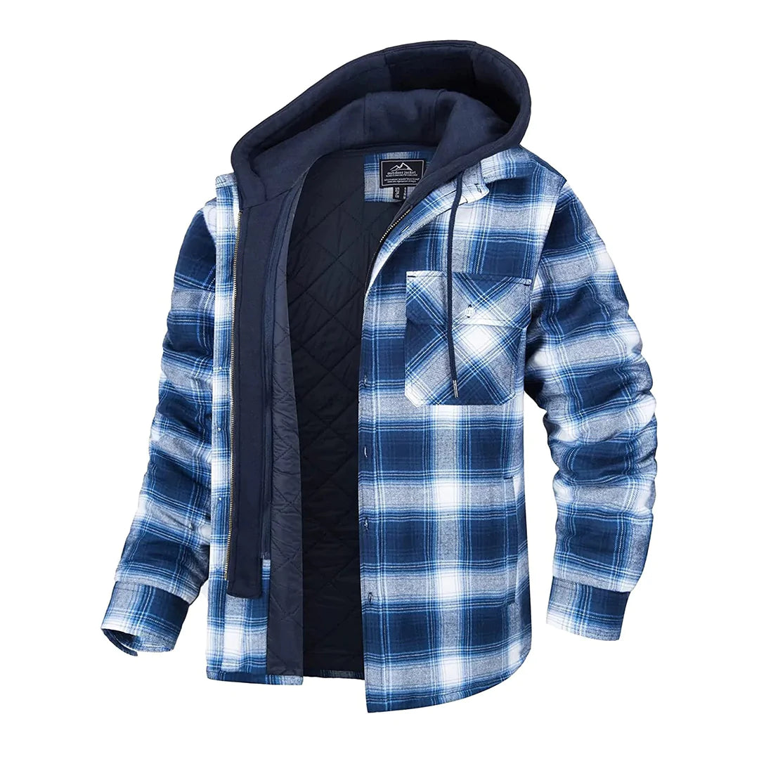 Florian - Men's Plaid Hooded Jacket Zenvora