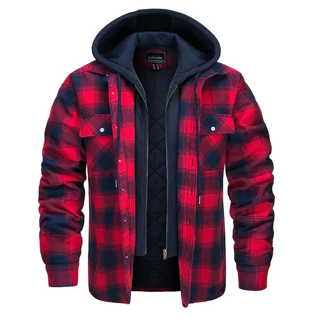 Florian - Men's Plaid Hooded Jacket Zenvora