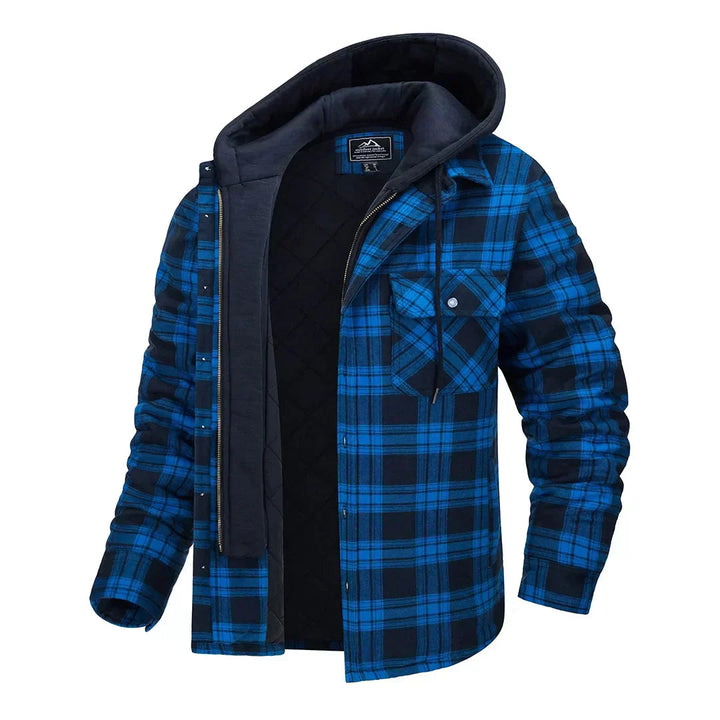 Florian - Men's Plaid Hooded Jacket Zenvora