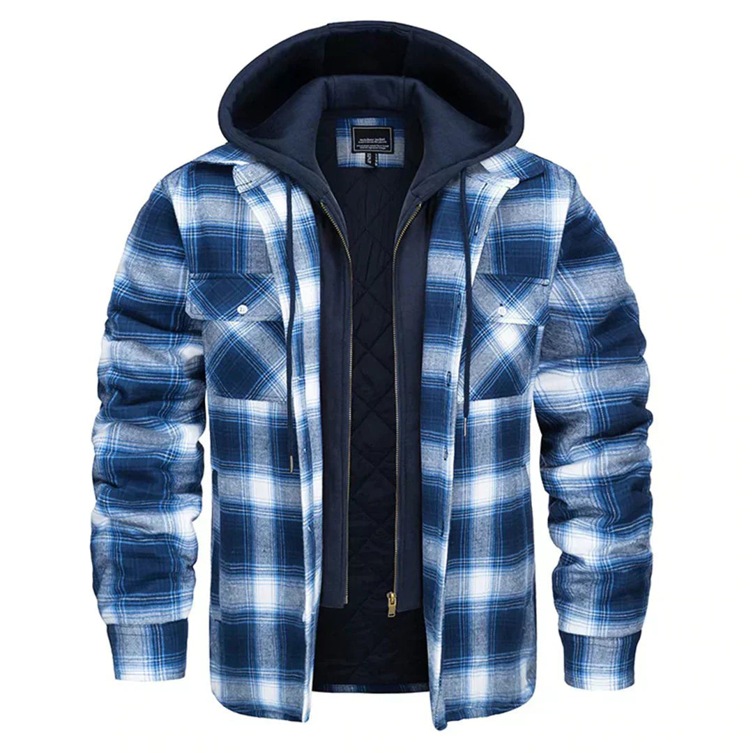 Florian - Men's Plaid Hooded Jacket Zenvora