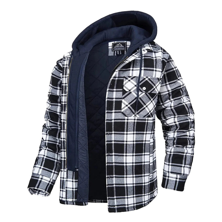 Florian - Men's Plaid Hooded Jacket Zenvora