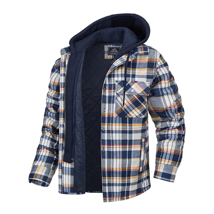 Florian - Men's Plaid Hooded Jacket Zenvora