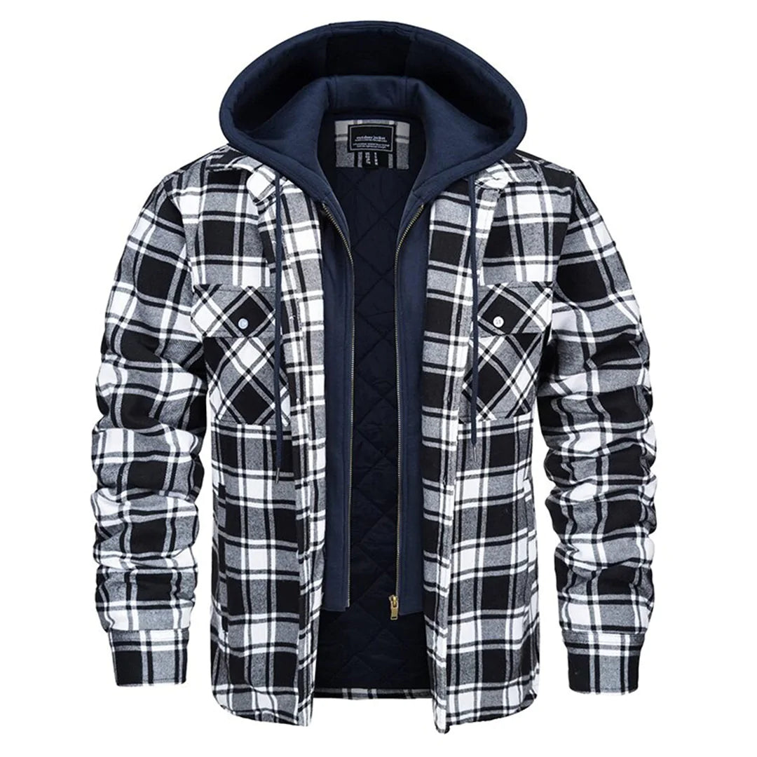 Florian - Men's Plaid Hooded Jacket Zenvora
