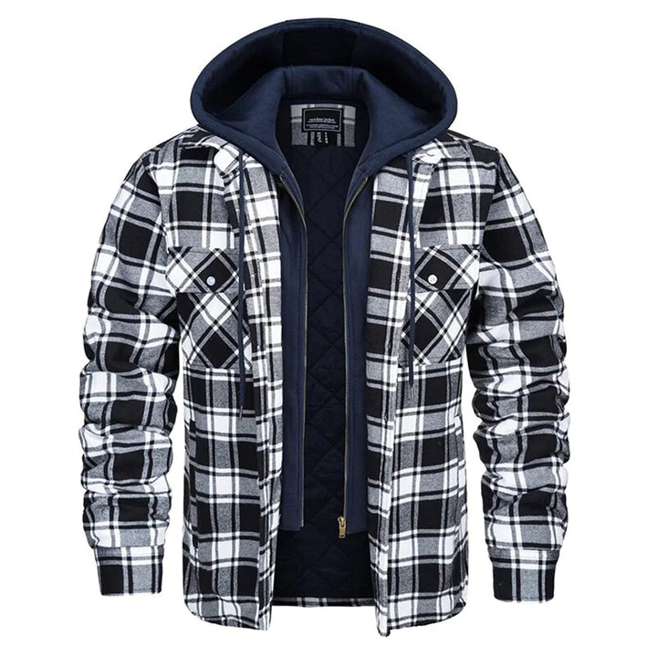 Florian - Men's Plaid Hooded Jacket Zenvora