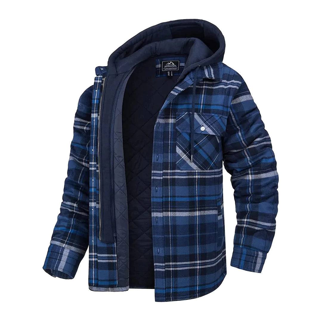 Florian - Men's Plaid Hooded Jacket Zenvora