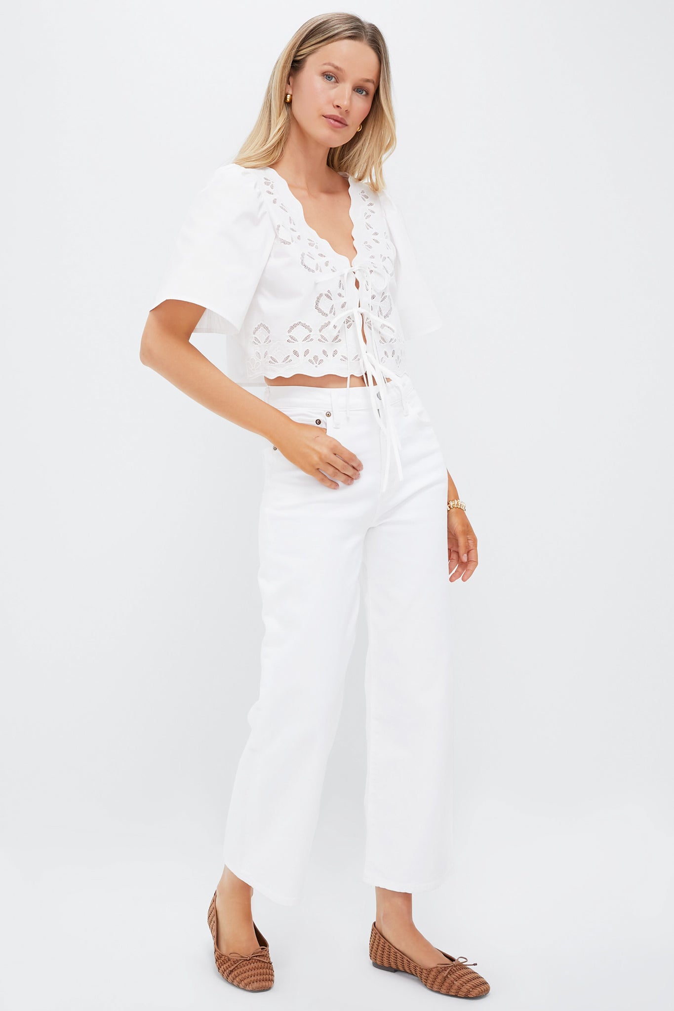 Sour Cream Harper Crop Jean Zenvora