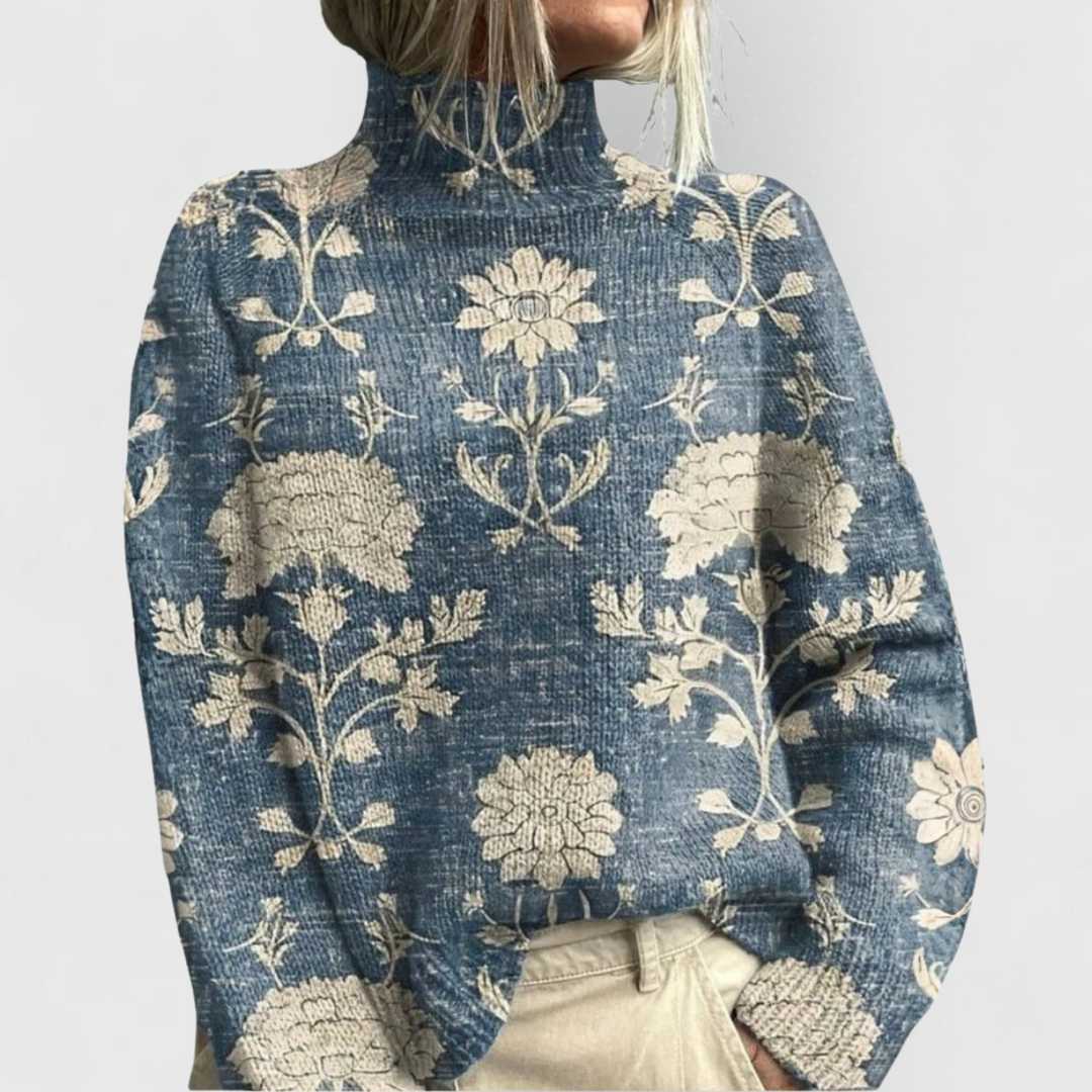 Centenia | Elegant Turtleneck Sweater Light Blue