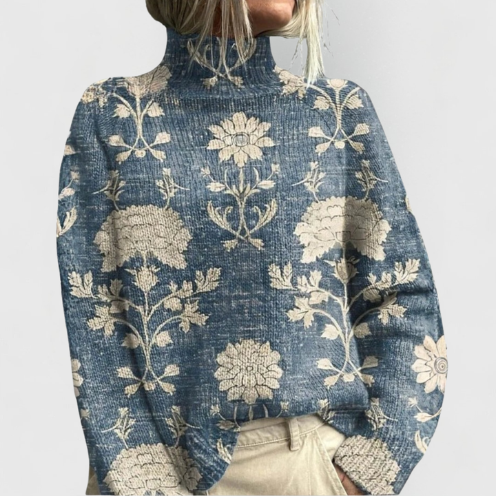 Centenia | Elegant Turtleneck Sweater Light Blue