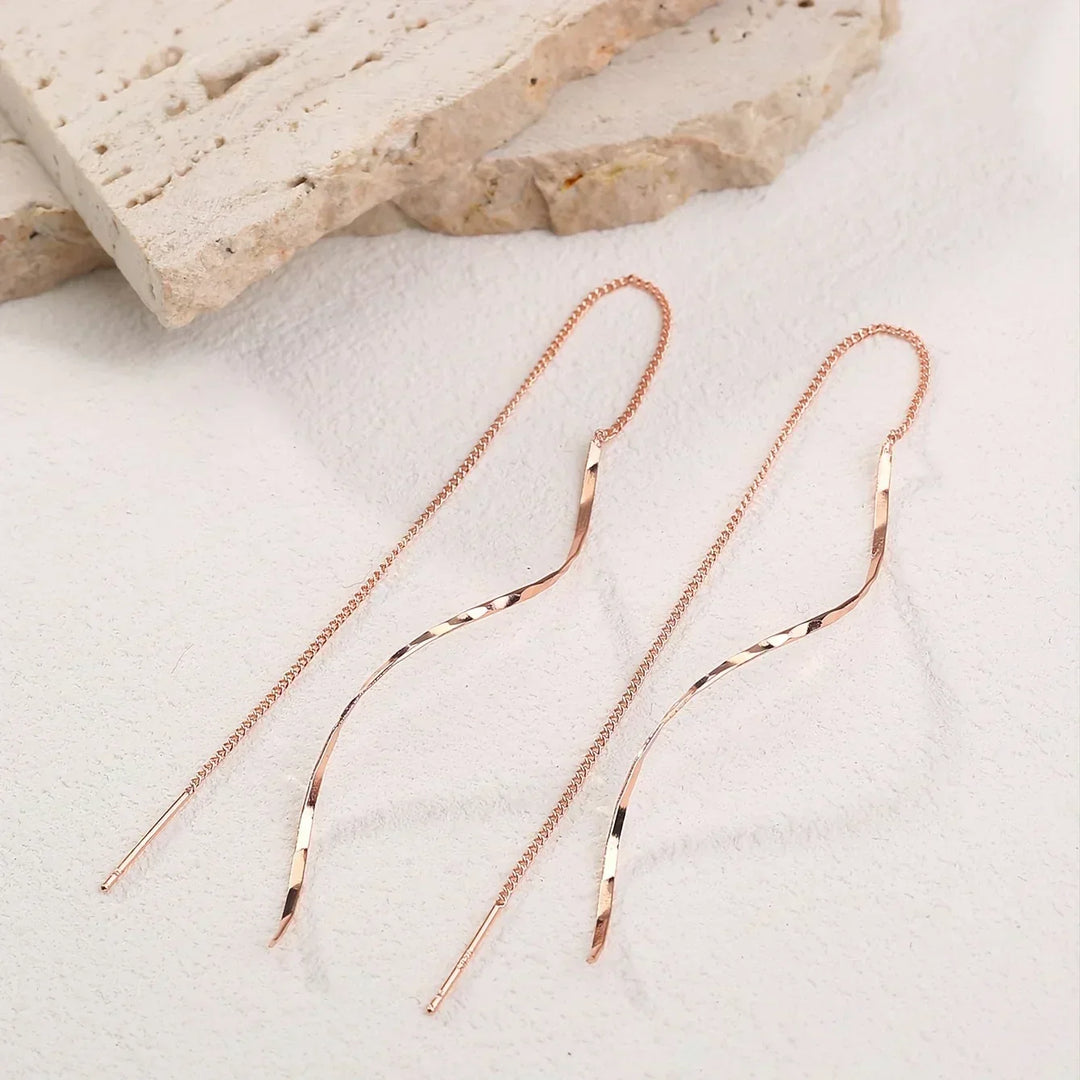 Jane | Long Earrings with Wavy Design