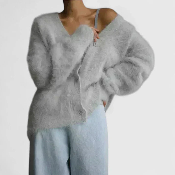 Lucerinna | Comfortable Cardigan Light Gray