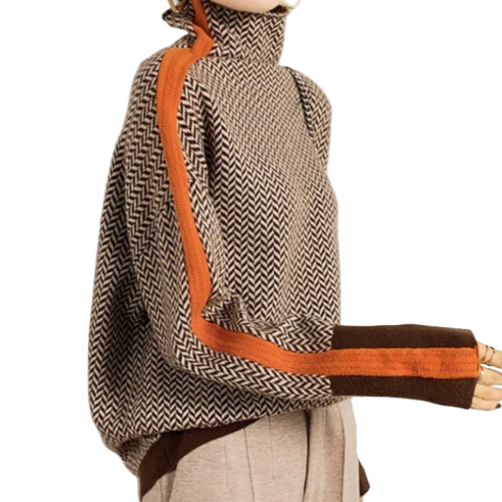 Eleanor | Herringbone Luxe Turtleneck