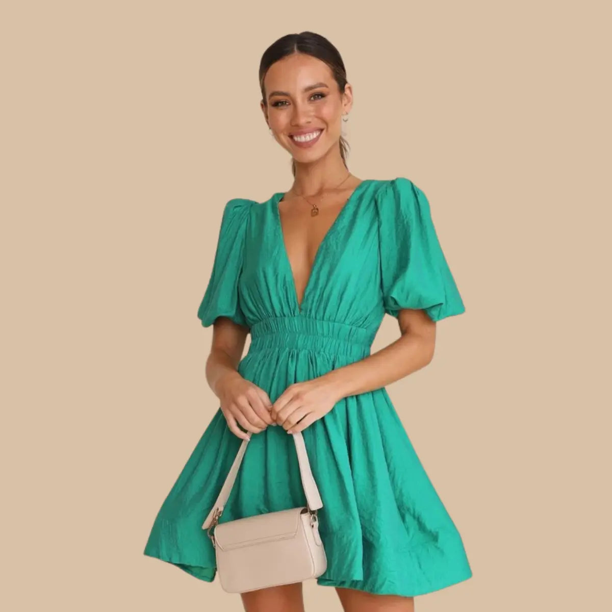 Puff Sleeve Jurk Zenvora