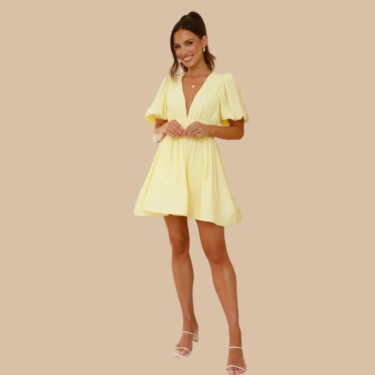 Puff Sleeve Jurk Zenvora