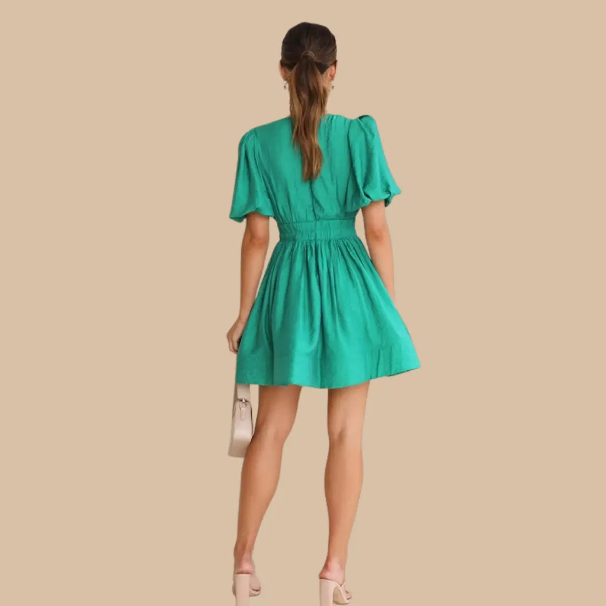 Puff Sleeve Jurk Zenvora