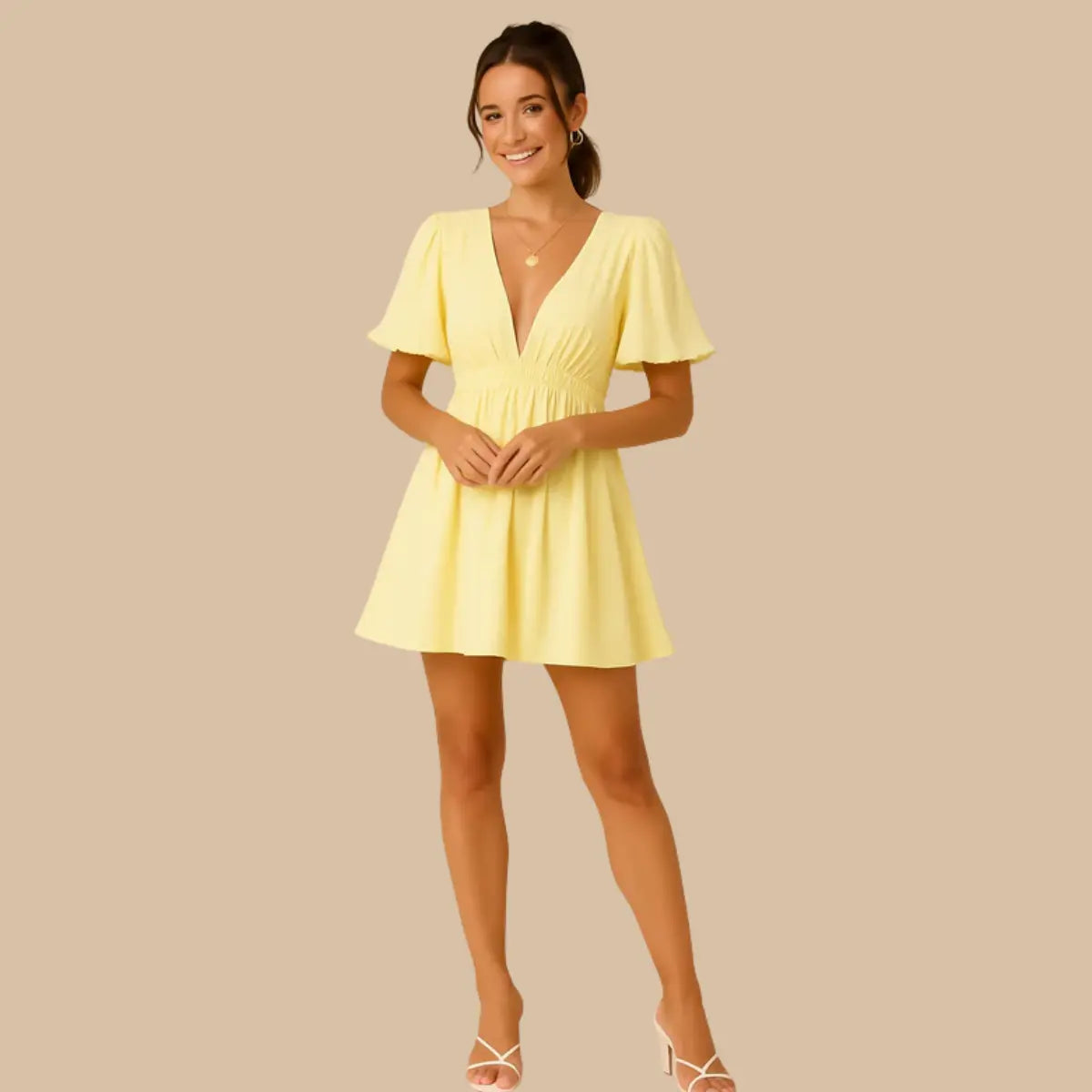Puff Sleeve Jurk Zenvora