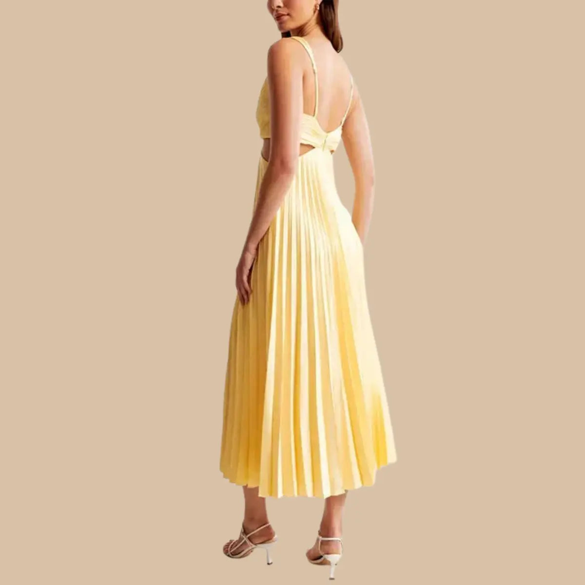 Elegante Plissé Midi-Jurk Zenvora