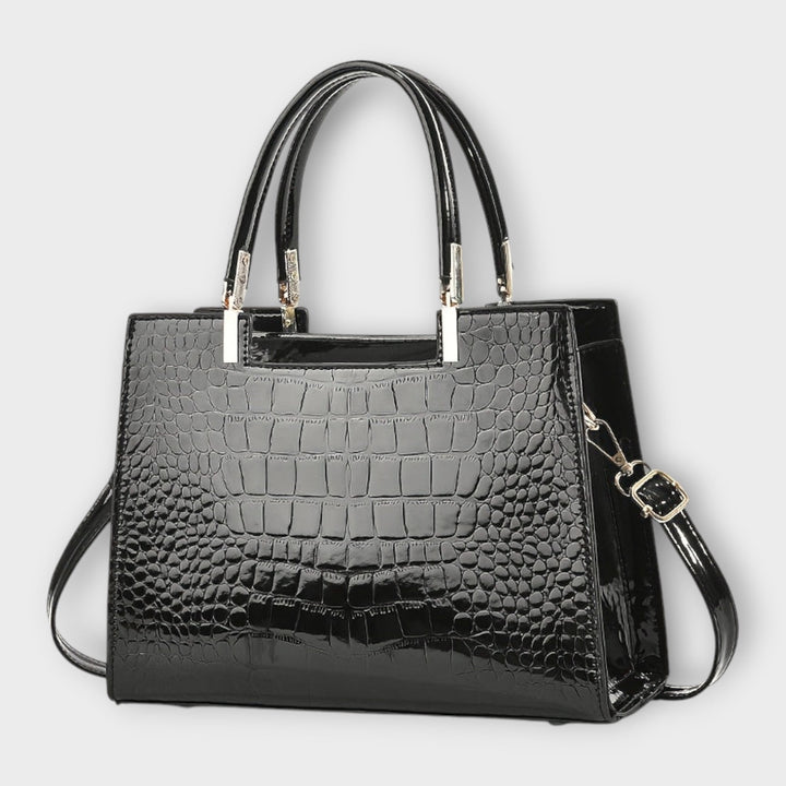 Zenvora | Glossy Crocodile Pattern Handbag