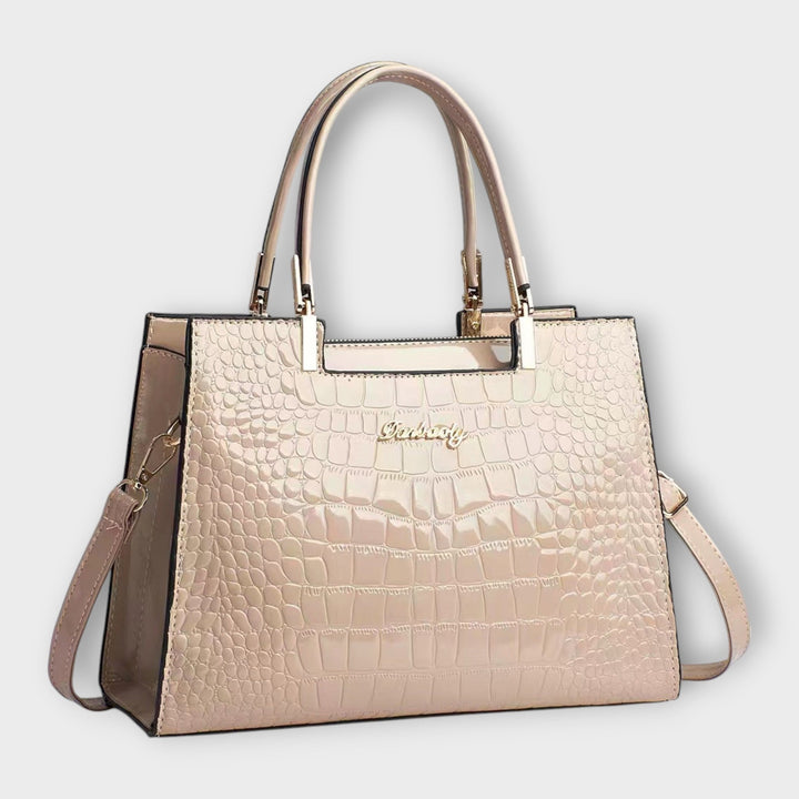 Zenvora | Glossy Crocodile Pattern Handbag
