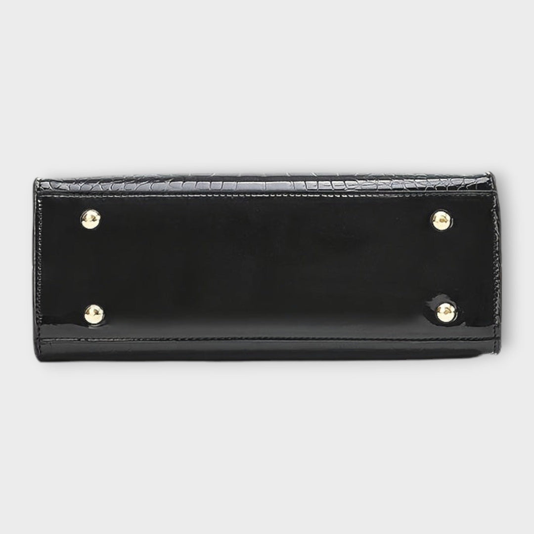 Zenvora | Glossy Crocodile Pattern Handbag