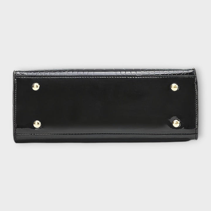 Zenvora | Glossy Crocodile Pattern Handbag