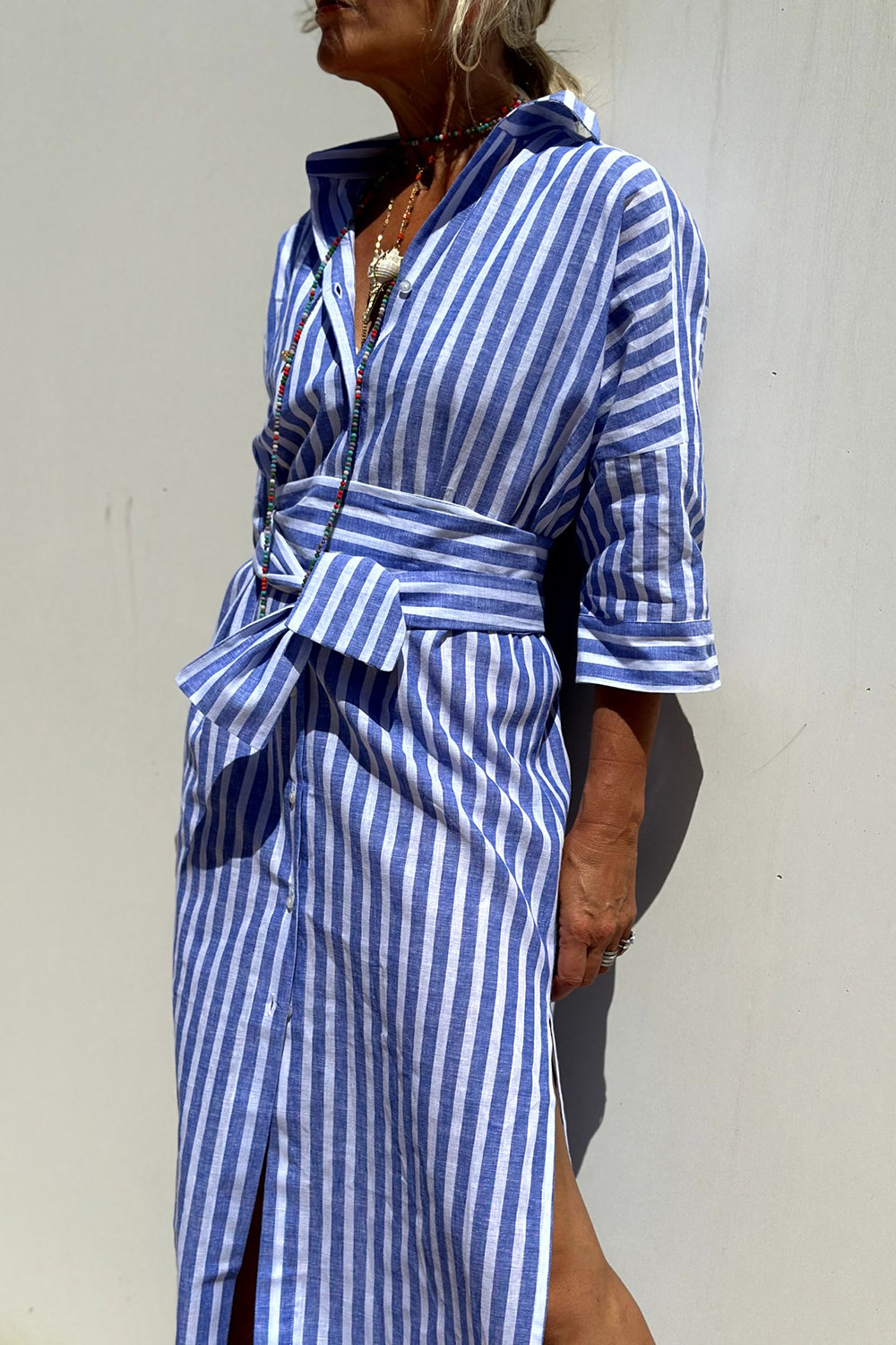 Sophia | Timeless Striped Shirt Dress with Elegant Comfort Zenvora