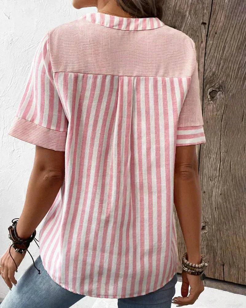 Lila | Soft Striped Blouse Zenvora